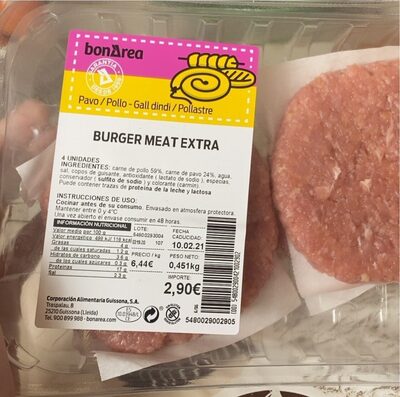 Burger meat extra