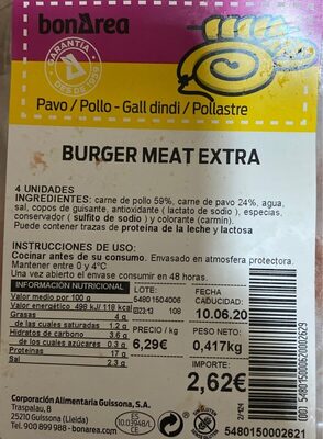 Burger meat extra