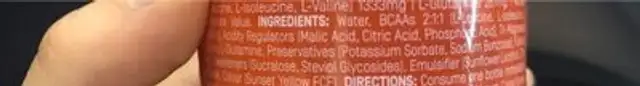 Recovery ingredients label