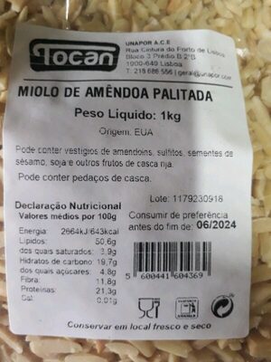 Miolo de Amêndoa palitada