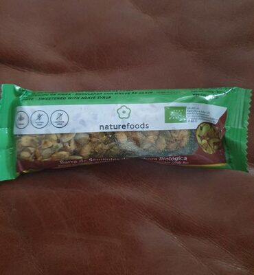 Organic pumpkin seeds bar front packaging