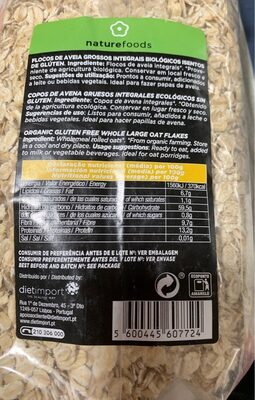 Avena integral sin gluten