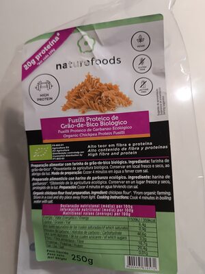 Fusilli Proteico de Grão-de-Bico Biológico front packaging
