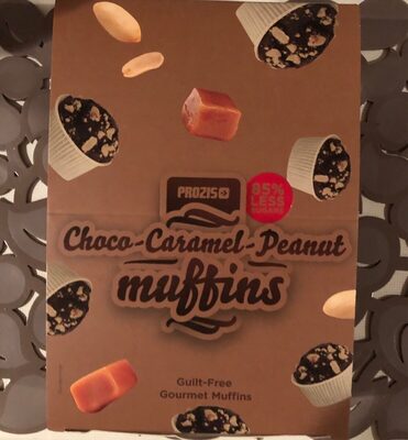 Choco caramel peanut muffins front packaging