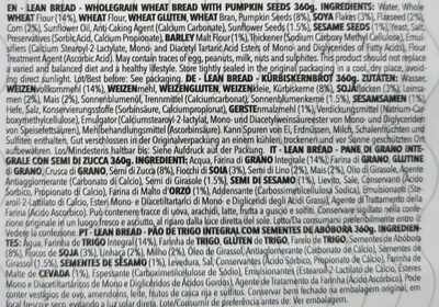 lean bread pumpkin seeds ingredients label