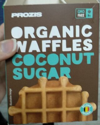 Orgánica waffles coconut sugar front packaging