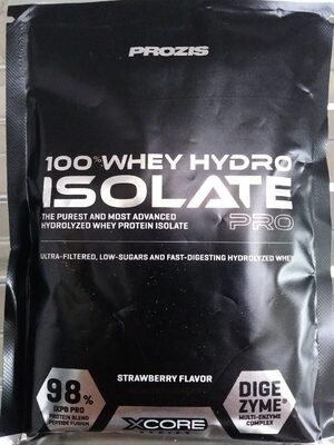 100 % whey hydro isolate strawberry front packaging