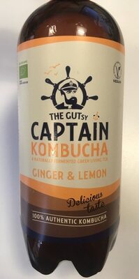 The Gutsy Captain Kombucha Ginger & Lemon front packaging