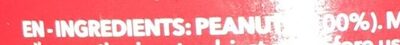 Peanut Butter Crunchy ingredients label