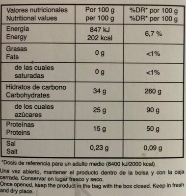 Ajo negro sabor suave nutrition facts table