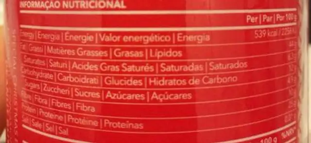 Beurre de Cacahuète Croquant à la Cannelle nutrition facts table