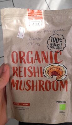 Organic reishi mushroom front packaging