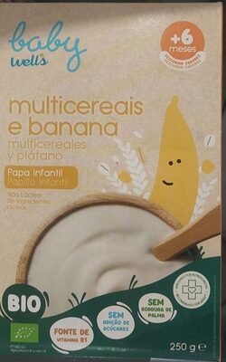 Papa Infantil multicereais e banana front packaging