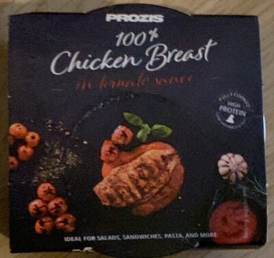 100% Chicken Breast in tomato sauce front packaging