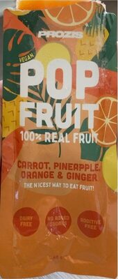 Pop Fruit-Carrot, Pineapple, Orange & Ginger front packaging