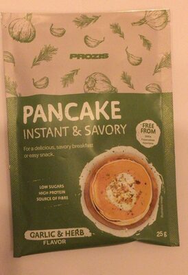 Pancake instant et savory front packaging