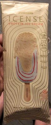 ICENSE protein ice cream Chocolate blanco y fresas front packaging