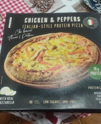 Italian-style protein pizza front packaging