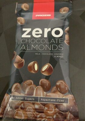 Zero chocolate almonds front packaging
