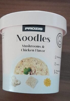 Noddles mushrooms chicken flavor front packaging
