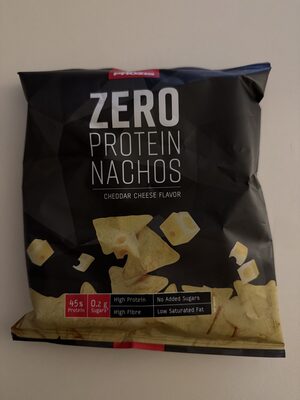 Zero Protein Nachos Cheddar Cheese Flavor front packaging