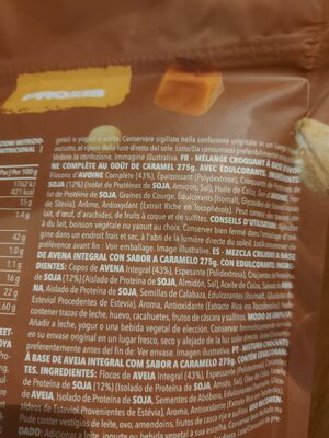 Protein Granola Caramel Flavor ingredients label