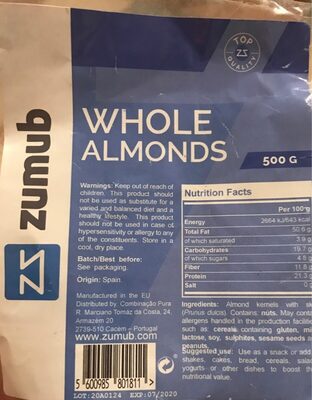 Whole almonds