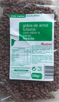grãos de arroz tufados com sabor a cacau