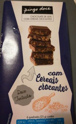 Chocolat au lait avec des cereales croquantes