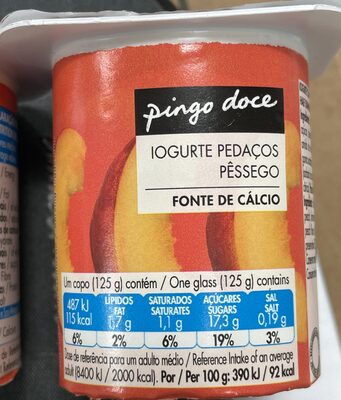 Iogurte Pedaços Pêssego