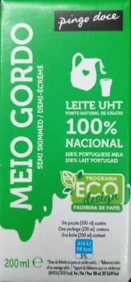 Leite UHT Meio Gordo front packaging