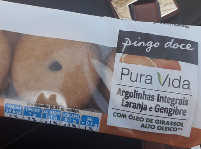 Argolinhas Integrais Laranja e Gengibre front packaging