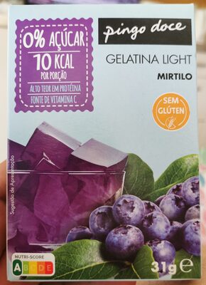 Gelatina Light Mirtilo front packaging