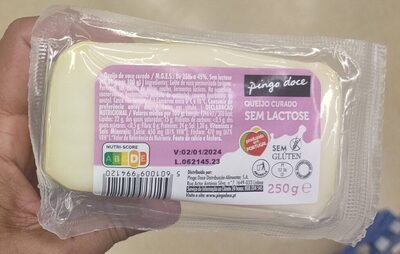 Queijo curado sem lactose front packaging