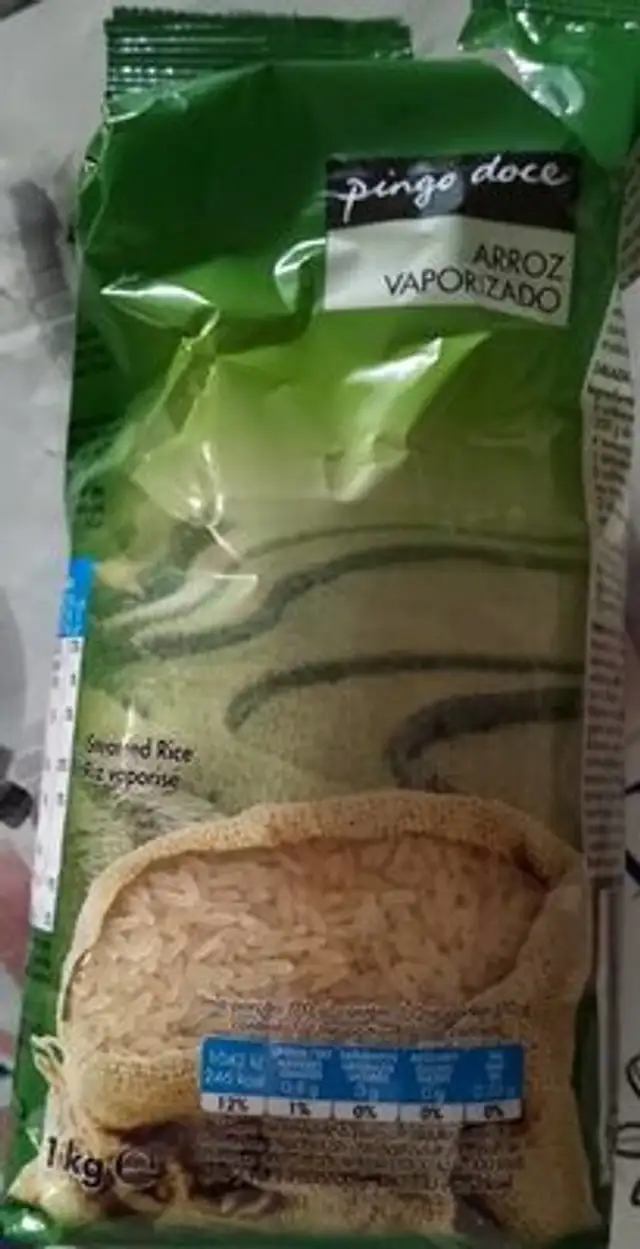 Arroz Vaporizado front packaging