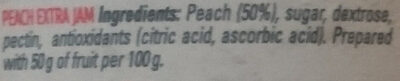 Peach jam ingredients label