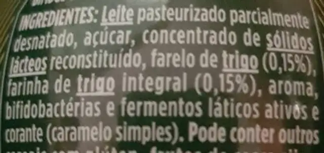 Cereais ingredients label