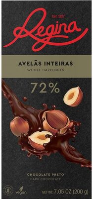 Chocolate preto com avelãs inteiras