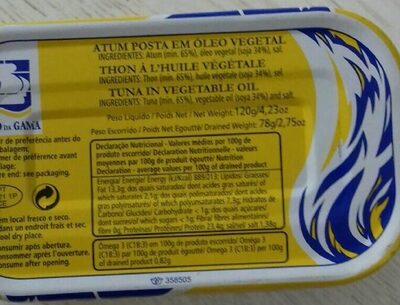 atum posta em óleo vegetal