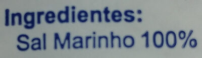 Tempero do Mar Sal Marinho Cristal ingredients label