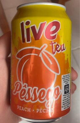 live tea Pêssego front packaging