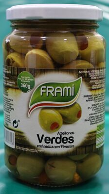 Olives vertes farcies au poivre - Frami, front packaging