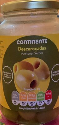 Azeitonas verdes descaroçadas