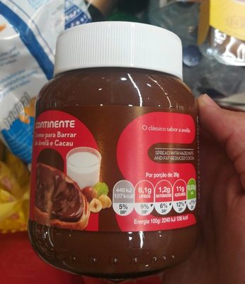 Creme para Barrar de Avelã e Cacau