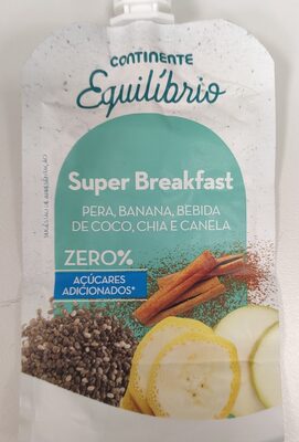 Super Breakfast Pera, Banana, Bebida de Coco, Chia e Canela