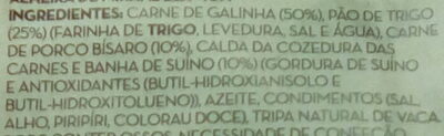 Alheira de Mirandela - IGP ingredients label