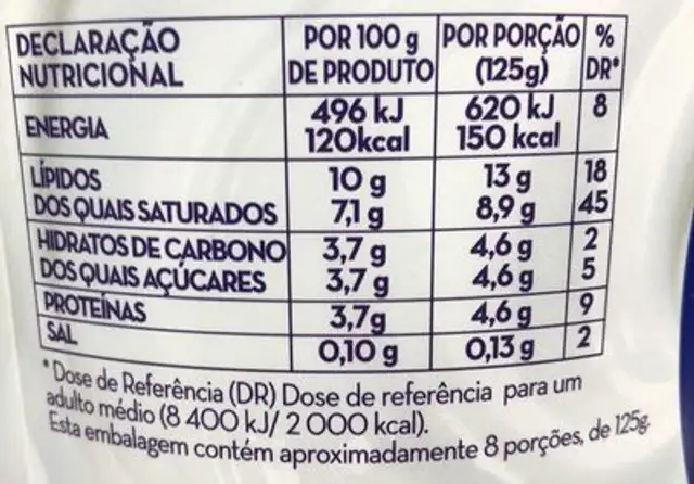 Mythos Iogurte Estilo Grego Natural nutrition facts table