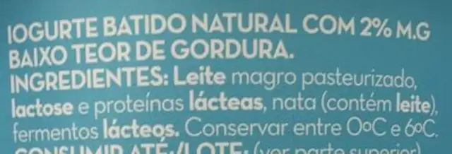 Grego ligeiro natural ingredients label