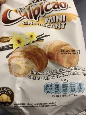 Mini Croissant Creme de Sabor a Baunilha