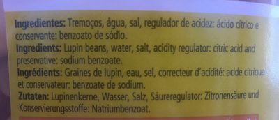 Lupins Maçarico 5 KG, 1 Bidon ingredients label